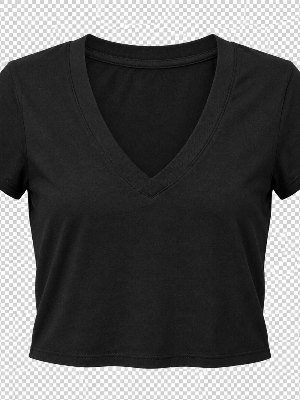 Universal Thread Black V-Neck Short Sleeve Crop Top